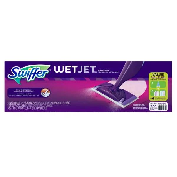 Swiffer WetJet Power Mop Starter Kit for Hardwood, Laminate, and Tile Floors