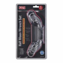 KING 5-Piece Metric Half-Moon Box-End Wrench Set, 8 mm to 22 mm with Hanging Clip thumbnail 3