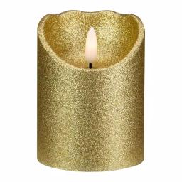 Northlight 4 in. Gold Glitter Flameless Battery Operated Christmas Decor Candle thumbnail 1
