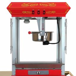 Funtime Sideshow Popper 8 oz. Popcorn Machine & Cart, Traditional Red/Gold Theater Style thumbnail 6