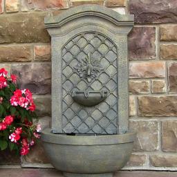 Sunnydaze Decor Rosette Resin French Limestone Solar-On-Demand Outdoor Wall Fountain thumbnail 6