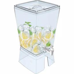 Basicwise Stackable Juice and Water Beverage Dispenser Set, 2-Piece Clear Plastic Serveware thumbnail 1