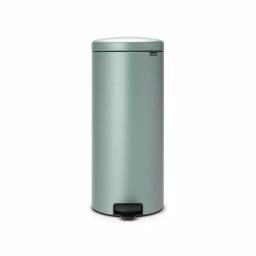 Brabantia 8 Gal. Metallic Mint Steel Step-On Trash Can thumbnail 1