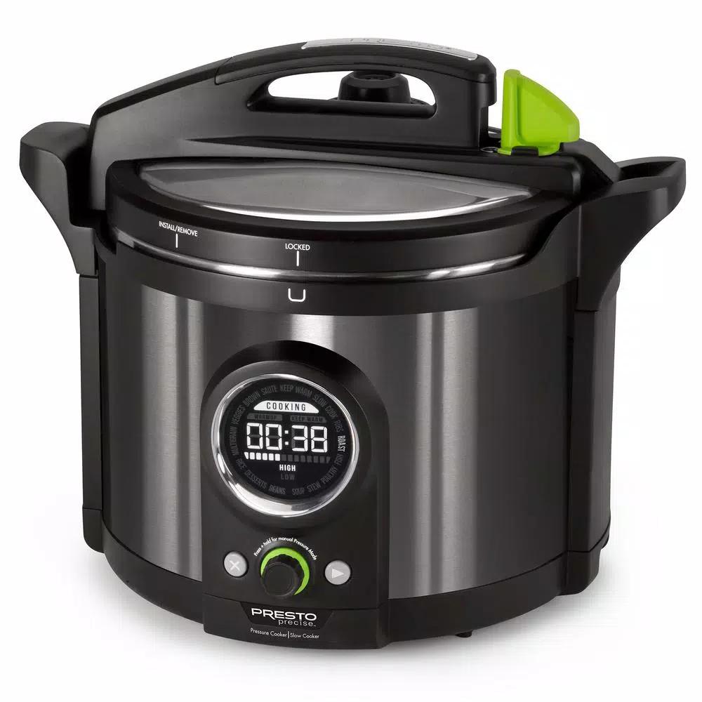 Presto 10 Qt. Black Stainless Steel Electric Pressure Cooker with 19 Programmed Settings
