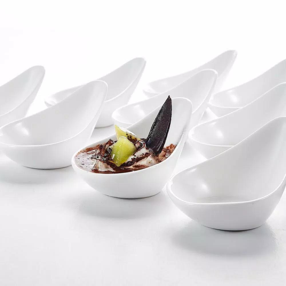 MALACASA 4.5 in. White Ceramic Ramekins Set of 12 - Porcelain Souffle and Creme Brulee Dishes
