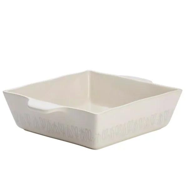 Ayesha Curry Home Collection 8 in. Square Ceramic Baker, French Vanilla
