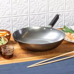 Honey-Can-Do Joyce Chen 12 in. Carbon Steel Stir Fry Pan with Removable Ergonomic Handle thumbnail 5