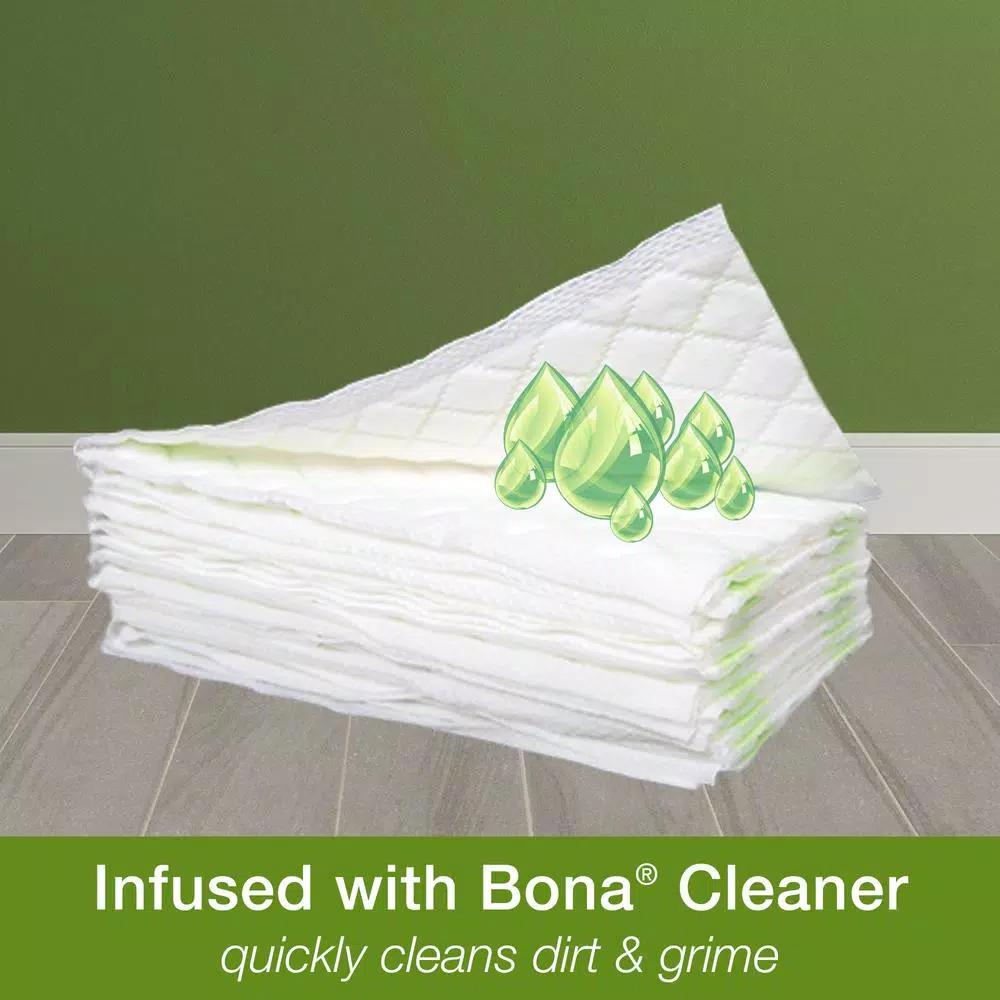 Bona Disposable Wet Cleaning Pads for Hard-Surface Floors, 12-Pack
