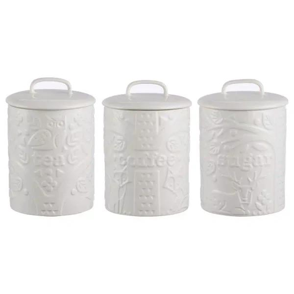 Mason Cash In the Forest 3-Piece Stoneware Coffee, Sugar and Tea Canister Set