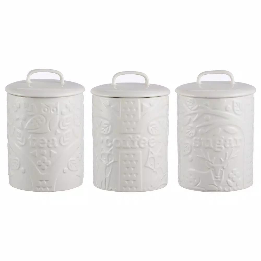 Mason Cash In the Forest 3-Piece Stoneware Coffee, Sugar and Tea Canister Set