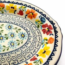 GIBSON elite Luxembourg 14 in. Multicolored Hand Painted Stoneware Oval Serving Platter thumbnail 3
