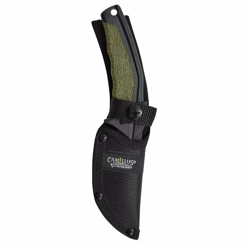 Camillus HT-5 3.25 in. Carbonitride Titanium Drop Point Fixed Blade Knife with Sheath