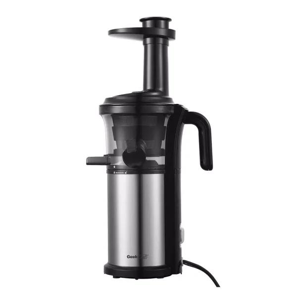 Boyel Living 200W Stainless Steel Slow Masticating Juicer, Quiet Cold Press Juicer with Reverse Function, Silver