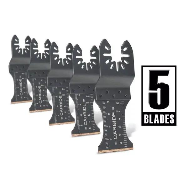 Genesis 1-3/8 in. Carbide Flush Cut Oscillating Multi-Tool Blades, Quick-Release, 5-Pack