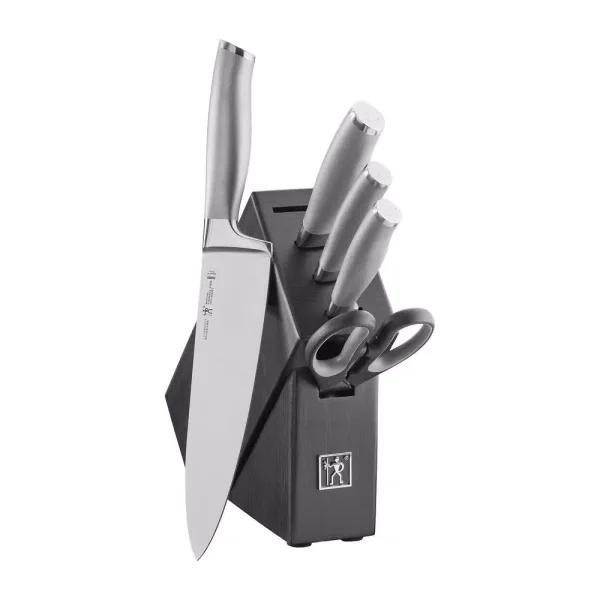 Henckels International Modernist 6-Piece German Stainless Steel Knife Block Set