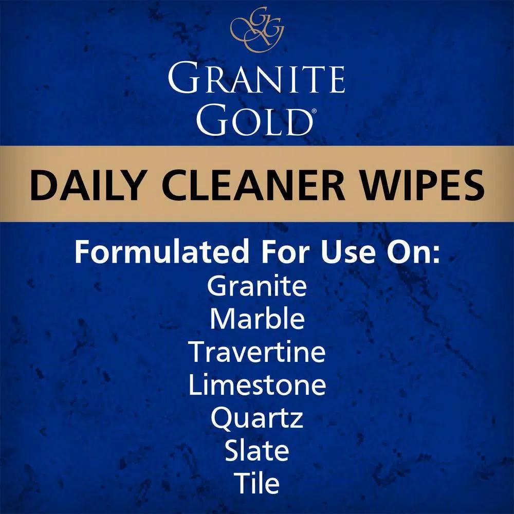 Granite Gold Daily Cleaner Wipes for Natural Stone and Quartz, 24 Count