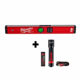 Milwaukee 24 in. Redstick Digital Box Level with PINPOINT Technology & 700 Lumen LED Flashlight Kit thumbnail 1