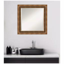 Amanti Art Manhattan Bronze 25.38 in. x 25.38 in. Square Wood Framed Bathroom Vanity Mirror thumbnail 7
