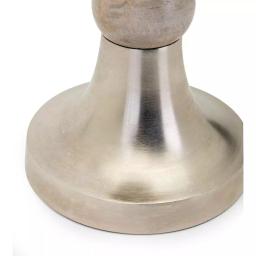 IMAX Trisha Yearwood Nightingale Mango Wood Hurricane Candle Holder Set of 3, Gray thumbnail 2