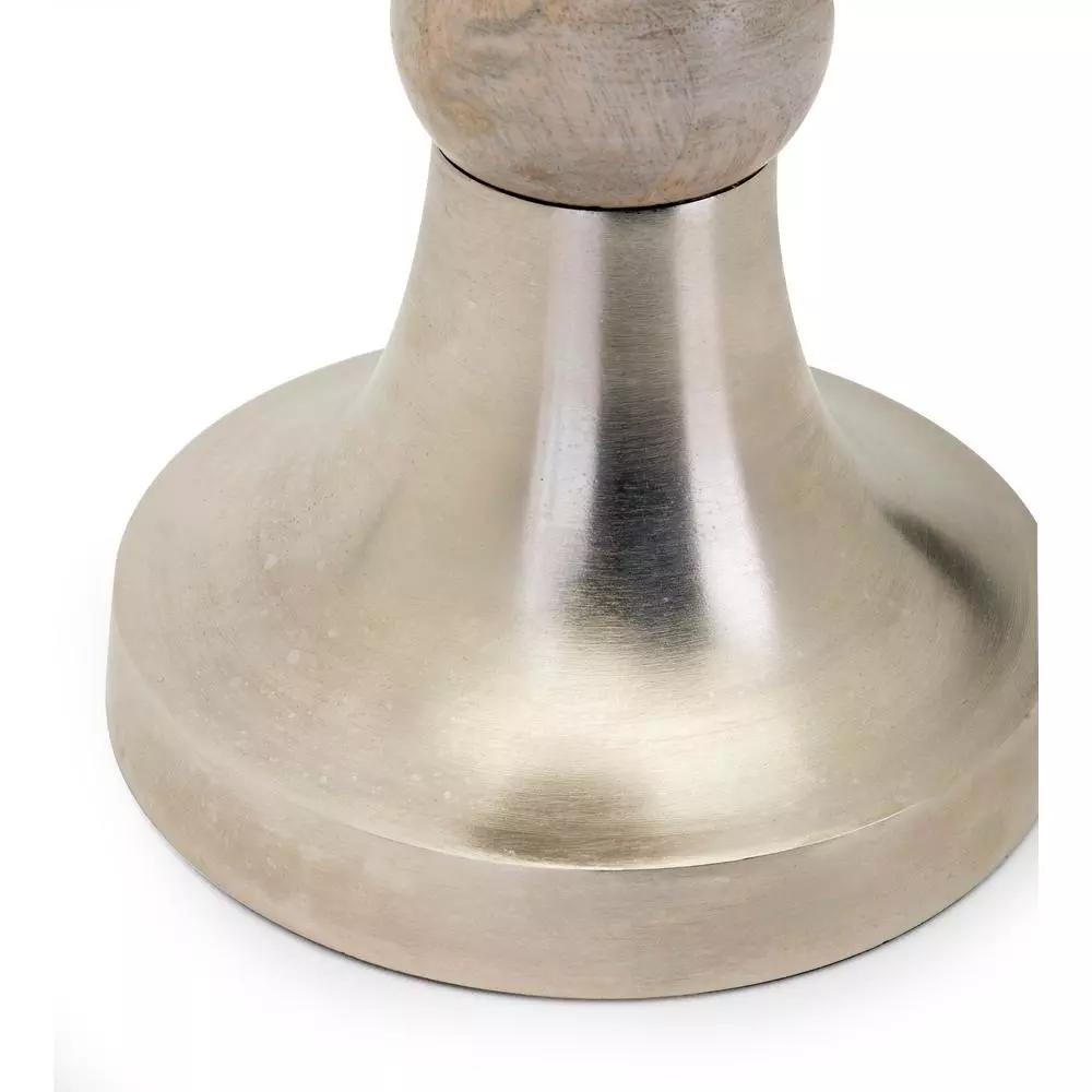IMAX Trisha Yearwood Nightingale Mango Wood Hurricane Candle Holder Set of 3, Gray