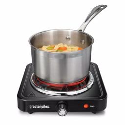Proctor Silex 1200W Single Burner Stainless Steel Hot Plate, 5.5 in. Black thumbnail 4
