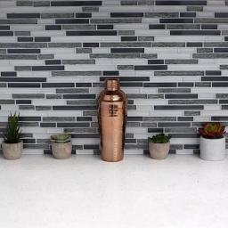 Unbranded Hammered Copper Stainless Steel Cocktail Shaker, 750 ml thumbnail 2