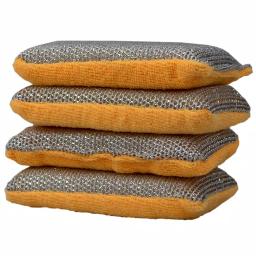 Unbranded Multi-Purpose Dual Action Microfiber Scrubbing Sponges, Yellow thumbnail 5