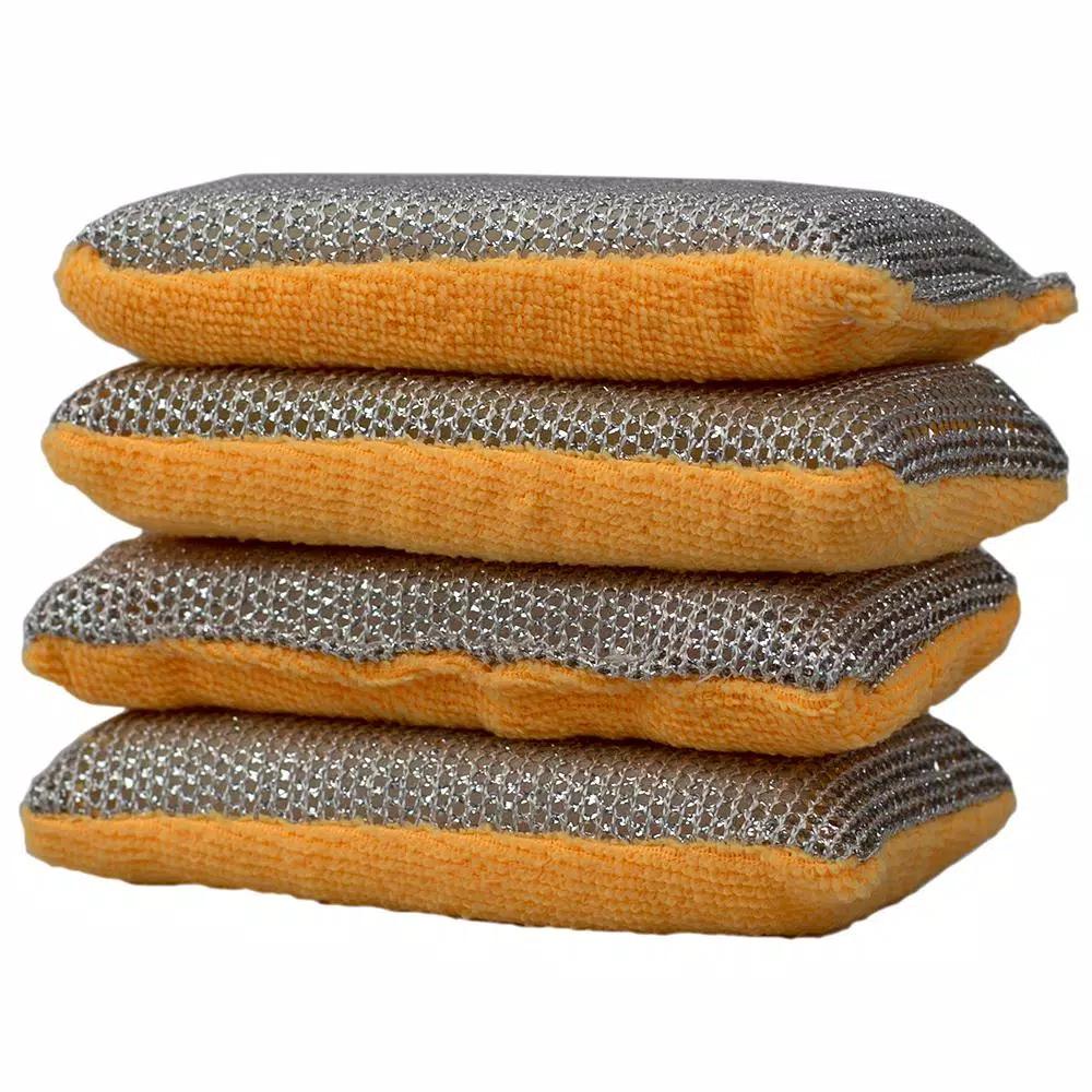 Unbranded Multi-Purpose Dual Action Microfiber Scrubbing Sponges, Yellow