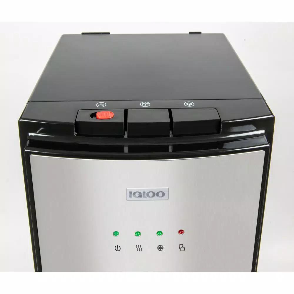 Igloo Bottom Loading Water Dispenser - Hot, Cold & Room Temperature - Black & Stainless Steel
