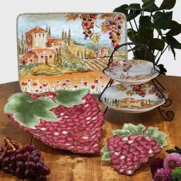 Certified International Tuscan Breeze 9 in. 2-Tier Ceramic Server thumbnail 2