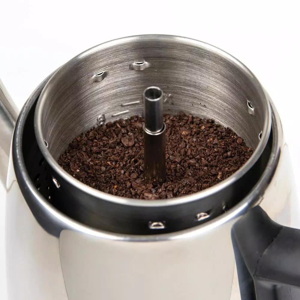 HomeCraft 10-Cup Stainless Steel Electric Coffee Percolator with Keep Warm Function