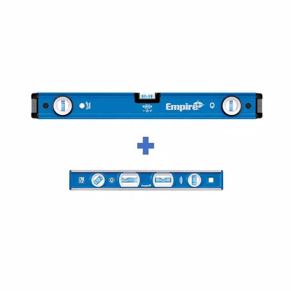 Empire 2-Piece Magnetic Box Level Set, 24 in. and 12 in. Aluminum Levels