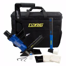 Estwing 18-Gauge L-Cleat Pneumatic Flooring Nailer Kit with Mallet and Padded Bag thumbnail 1
