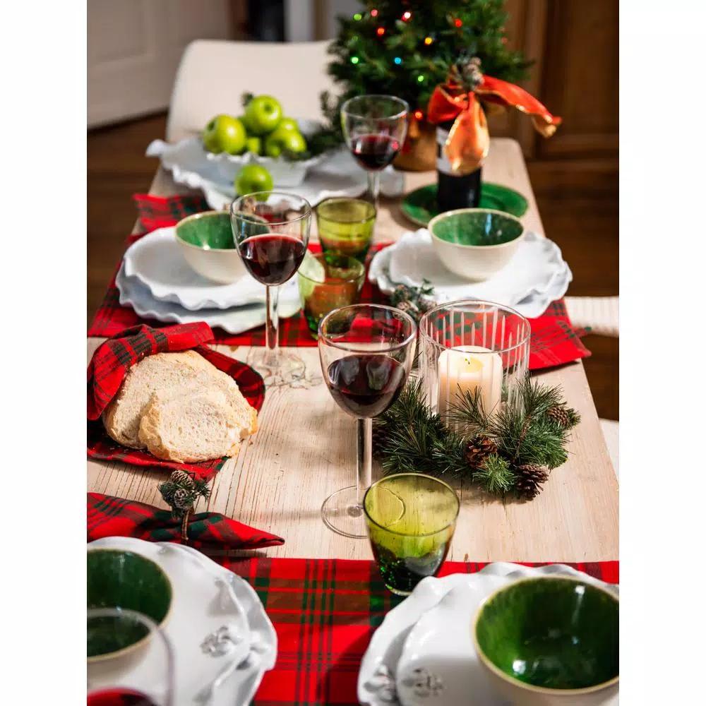 Abigails Rain Drop Green Highball Glass Set of 4 - Hand-Blown Bubble Glassware