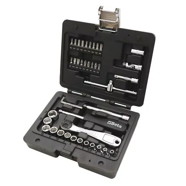 Beta Easy 903E/C42 1/4 in. Drive Metric Socket and Bit Set, 42-Piece