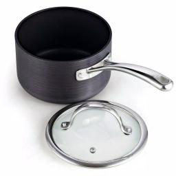 Cooks Standard 2 Qt. Hard-Anodized Aluminum Nonstick Saucepan with Glass Lid, Black thumbnail 2