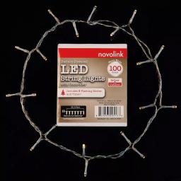 Novolink 34 ft. 100-Light LED Warm White Battery Operated Decorative String Lights with Timer thumbnail 5