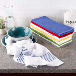 Lavish Home 8-Piece Multi-Color Cotton Kitchen Towel Set with Diamond Weave Pattern thumbnail 7