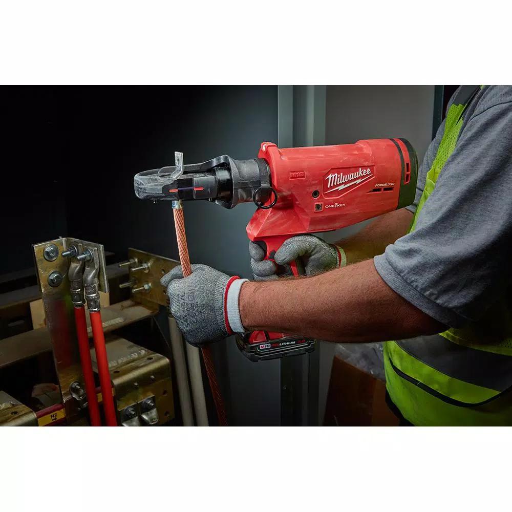 Milwaukee M18 FORCE LOGIC 750 MCM Crimper Kit with EXACT Dies & M18 FUEL Hammer Drill/Impact Driver Combo