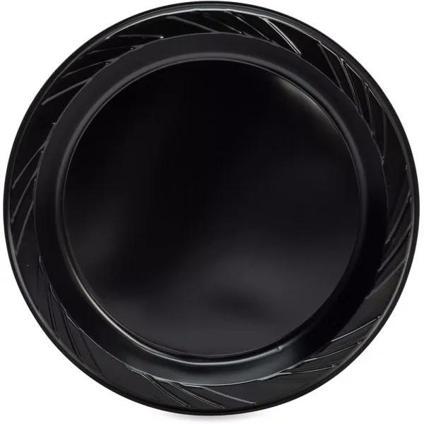 Genuine Joe 9 in. Black Disposable Plastic Plates, 125 Count Case