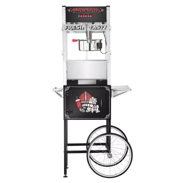 GREAT NORTHERN Top Star 12 oz. Commercial Quality Popcorn Machine with Cart, 1350W, Black