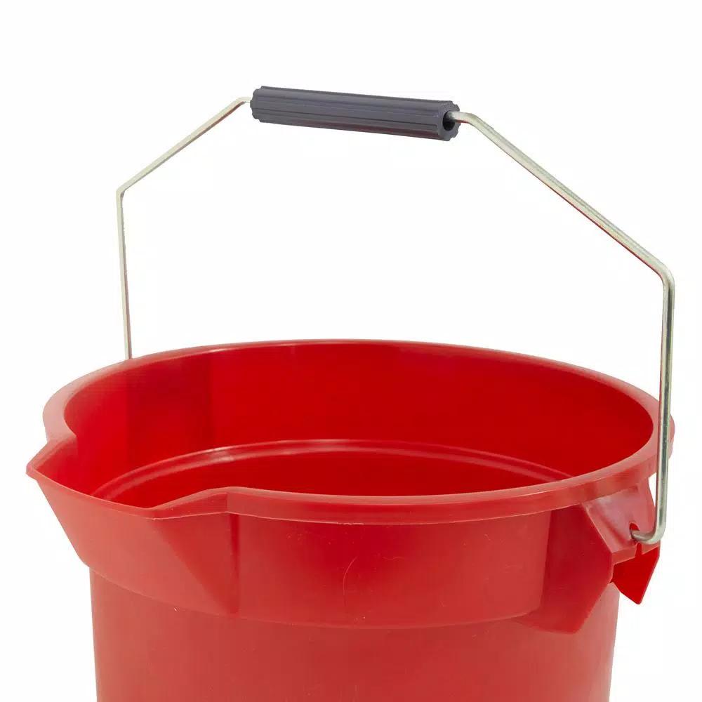 TAFCO PRODUCTS Tafco 3.5 Gal. Red Round Utility ECO Bucket, 14 Qt. Heavy-Duty Commercial Grade, Made from 100% Recycled Water Bottles