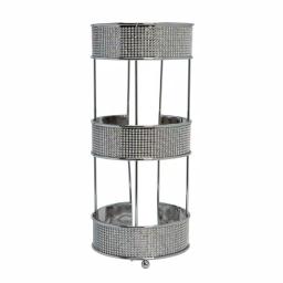 Bath Bliss Pave Diamond Design Toilet Paper Holder, Chrome Freestanding Stand thumbnail 2