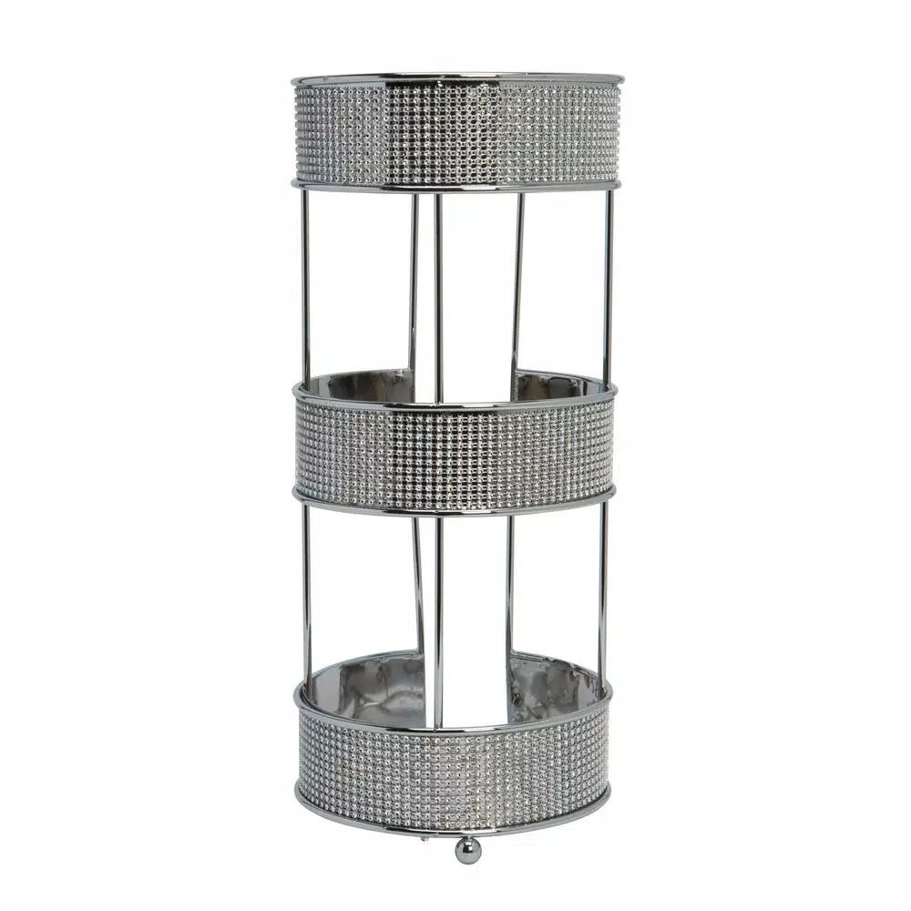 Bath Bliss Pave Diamond Design Toilet Paper Holder, Chrome Freestanding Stand