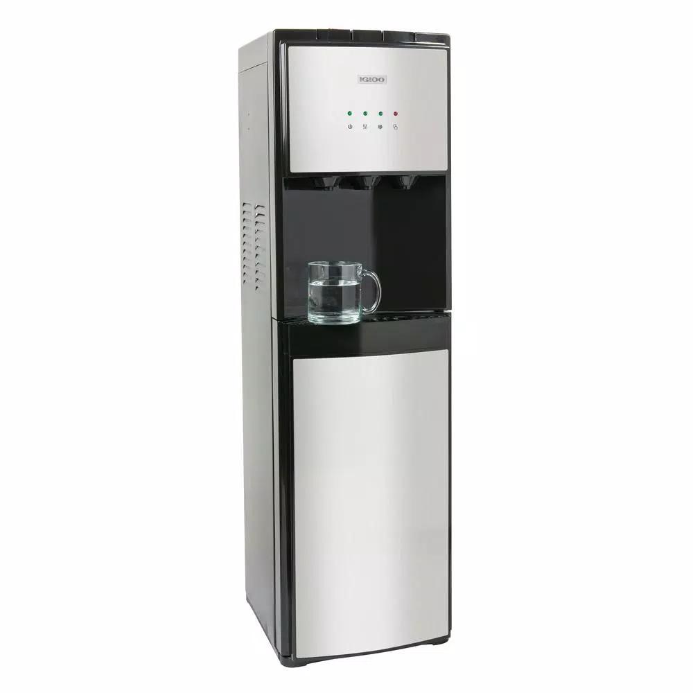 Igloo Bottom Loading Water Dispenser - Hot, Cold & Room Temperature - Black & Stainless Steel