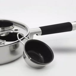 ExcelSteel 4-Cup 18/10 Stainless Steel Egg Poacher with Silicone Grip and Tempered Glass Lid thumbnail 4