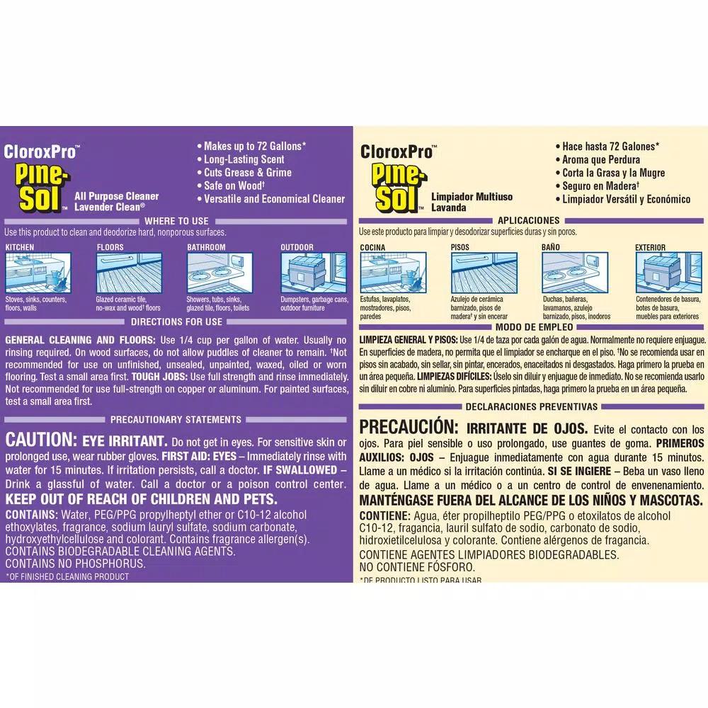 Pine-Sol CloroxPro Pine-Sol Professional All Purpose Cleaner, Lavender Clean, 144 oz.