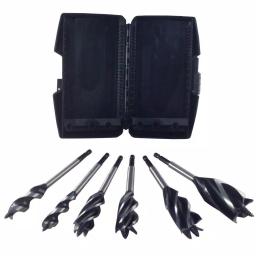 BLU-MOL Xtreme Power 6-Piece Wood Boring Twist Drill Bit Set, High Speed Steel thumbnail 1