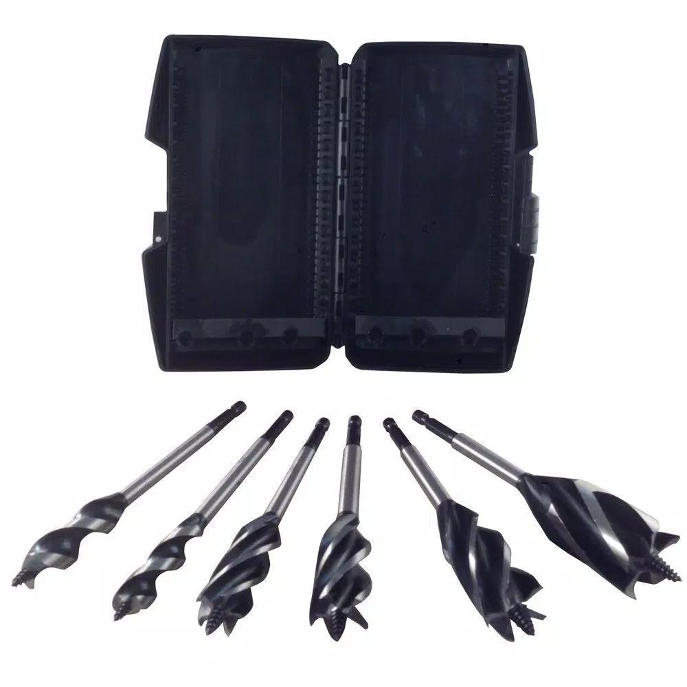 BLU-MOL Xtreme Power 6-Piece Wood Boring Twist Drill Bit Set, High Speed Steel