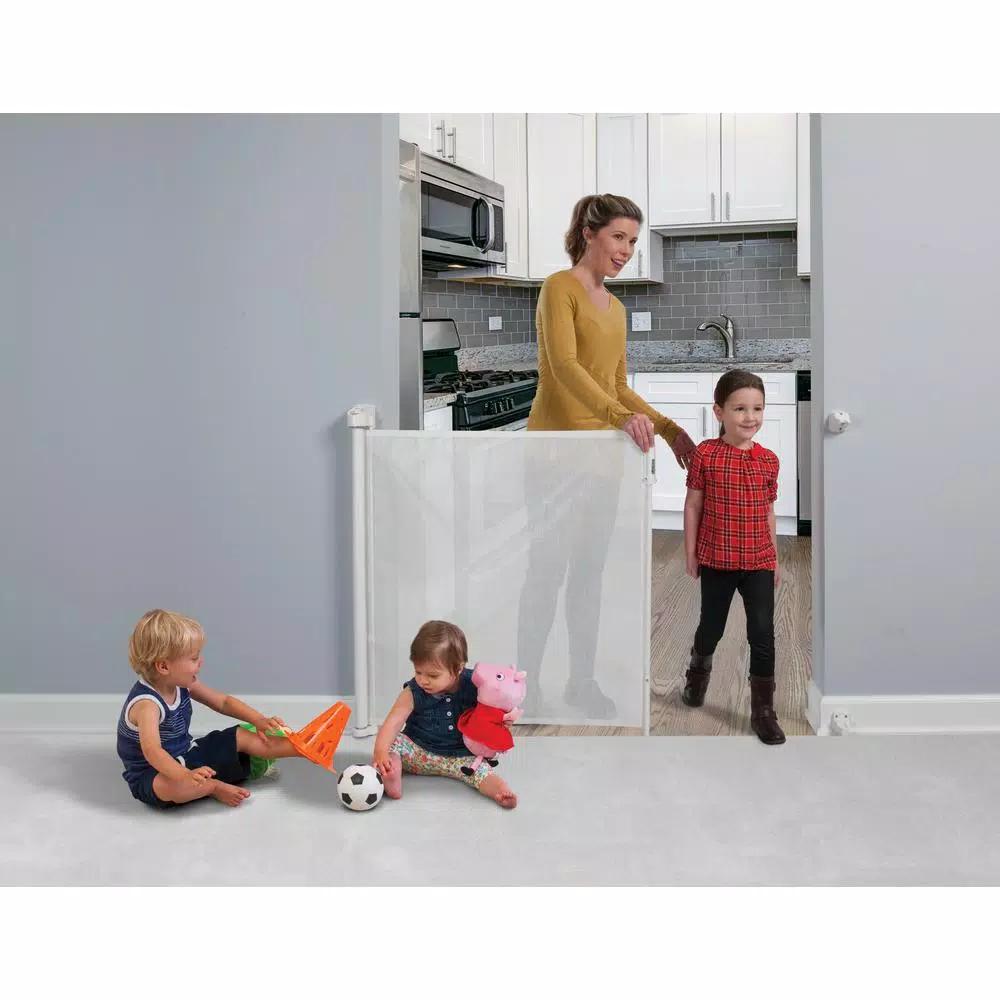 KidCo Safeway Retractable Wall Mounted Baby Gate, 33.5 in. H, White